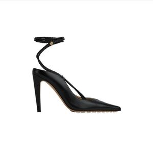 **SOLD** Bottega Veneta Black Leather Ankle Strap Spritz Pumps Size EU 39/US 9